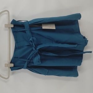 A new day Shorts High Waist Short with Loops and Tie Teal Size 12 Baggy